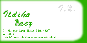 ildiko macz business card